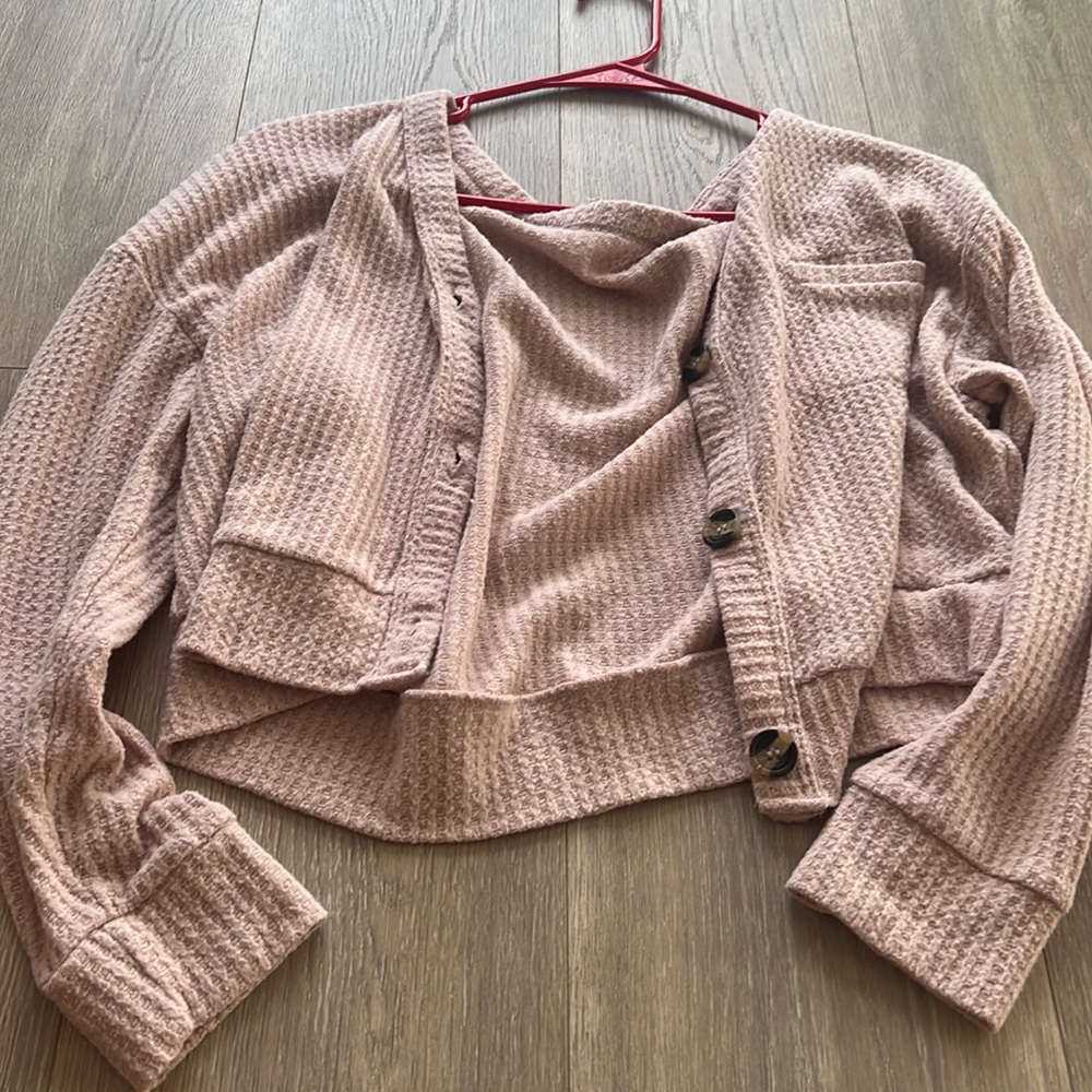Pink cardigan